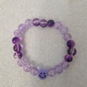 Light and dark purple beaded bracelet